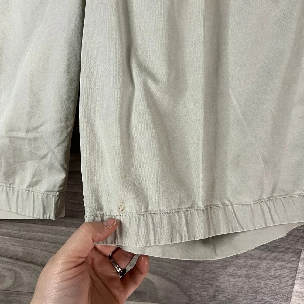J.Crew Chino‎ Shorts Mens 32 Beige Khaki Stretch Flat Front Pockets Zip Casual